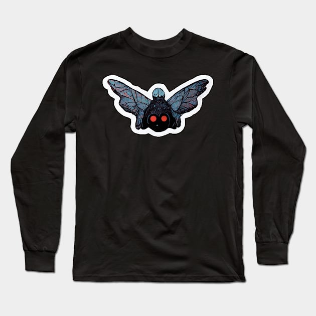 Mothman Head: Wide Angle Long Sleeve T-Shirt by nonbeenarydesigns